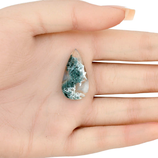 Horse Canyon Moss Agate 28.7x15.3x5.3 mm Pear Gemstone LS02365-36