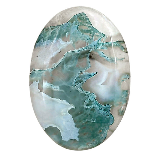 Horse Canyon Moss Agate 34x23.7x6 mm Oval Gemstone LS02367-36