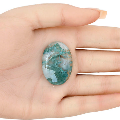 Horse Canyon Moss Agate 34x23.7x6 mm Oval Gemstone LS02367-36