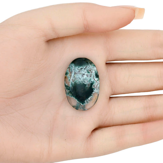 Horse Canyon Moss Agate 30.2x19x5 mm Oval Gemstone LS02370-36