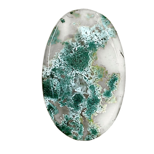 Horse Canyon Moss Agate 25.35x16.1x3 mm Oval Gemstone LS02373-36