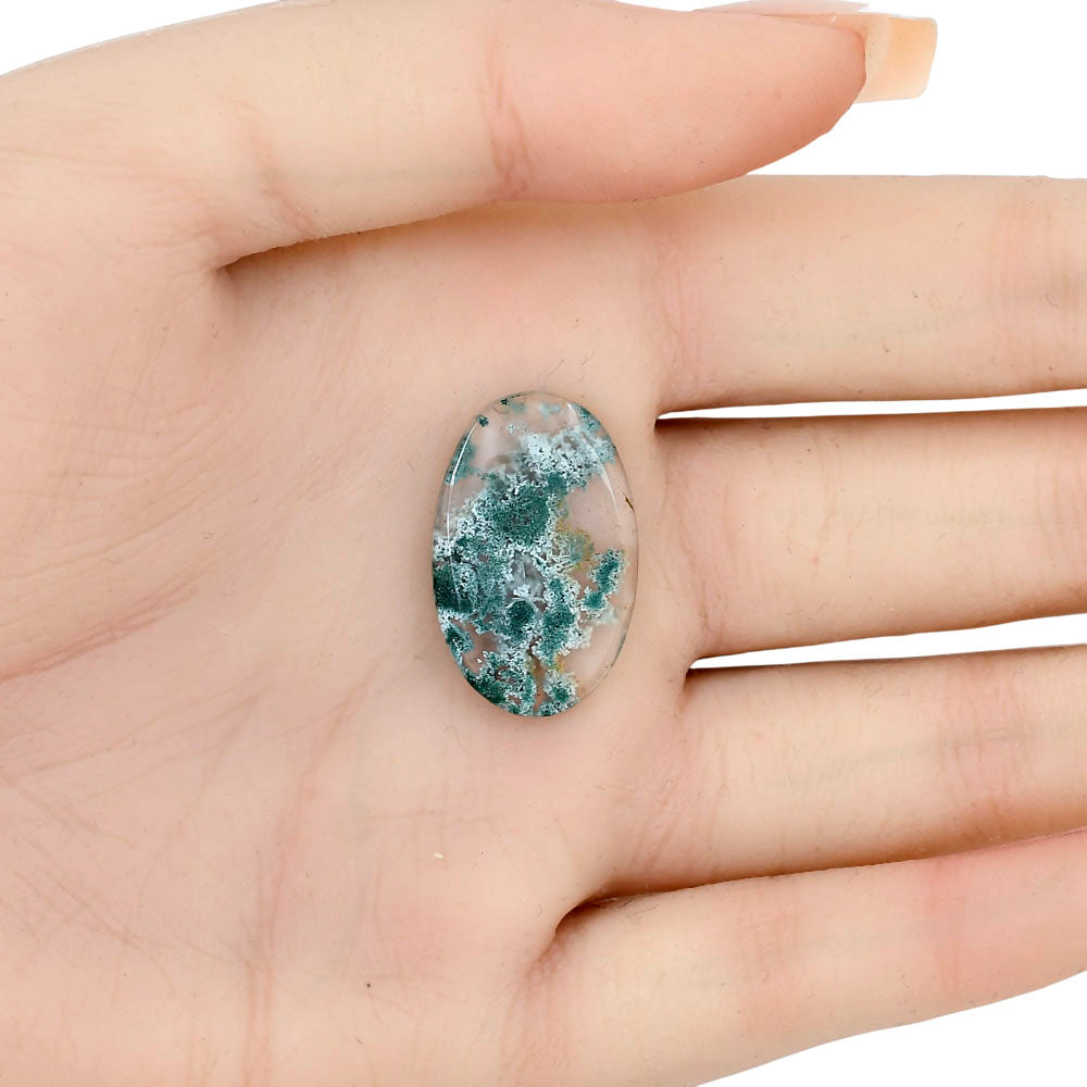 Horse Canyon Moss Agate 25.35x16.1x3 mm Oval Gemstone LS02373-36