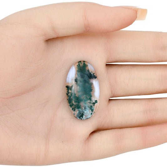 Horse Canyon Moss Agate 32.8x18.8x5.3 mm Oval Gemstone LS02375-36