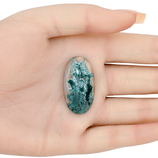 Horse Canyon Moss Agate 34x18.8x4.5 mm Oval Gemstone LS02376-36