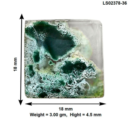 Horse Canyon Moss Agate 18x18x4.5 mm Baguette Gemstone LS02378-36