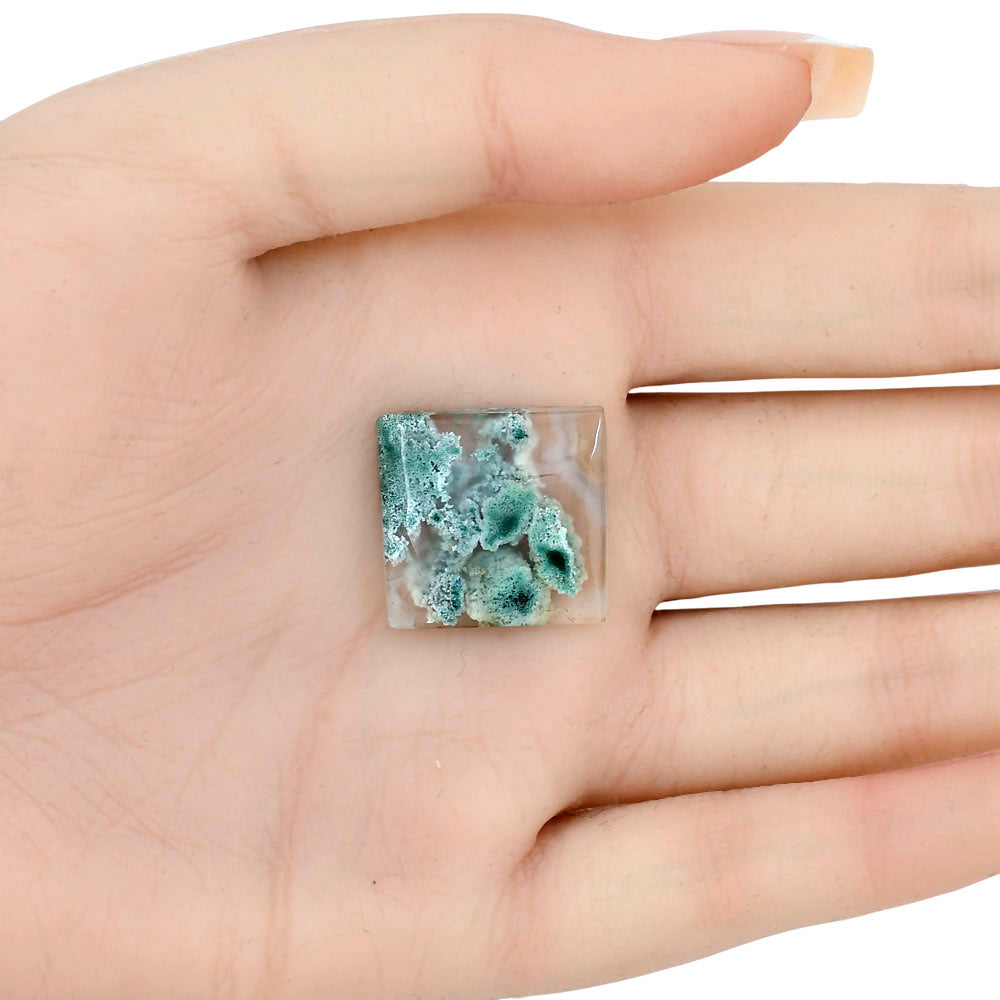 Horse Canyon Moss Agate 20x19.6x5 mm Baguette Gemstone LS02379-36