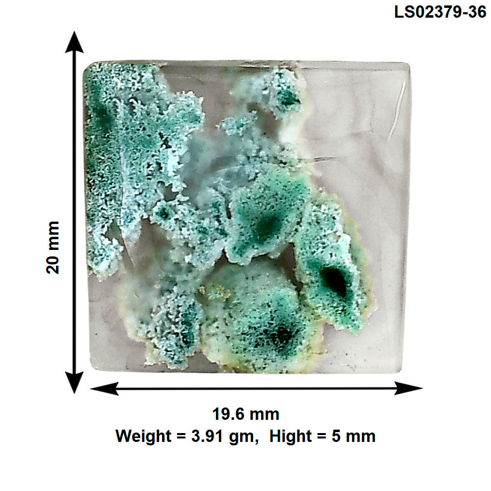 Horse Canyon Moss Agate 20x19.6x5 mm Baguette Gemstone LS02379-36