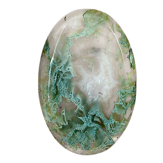 Horse Canyon Moss Agate 33.45x22.5x5 mm Oval Gemstone LS02384-36