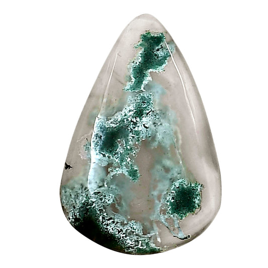 Horse Canyon Moss Agate 27.8x18.7x4 mm Pear Gemstone LS02386-36