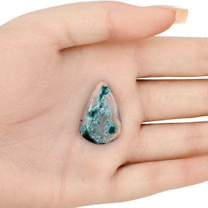 Horse Canyon Moss Agate 27.8x18.7x4 mm Pear Gemstone LS02386-36