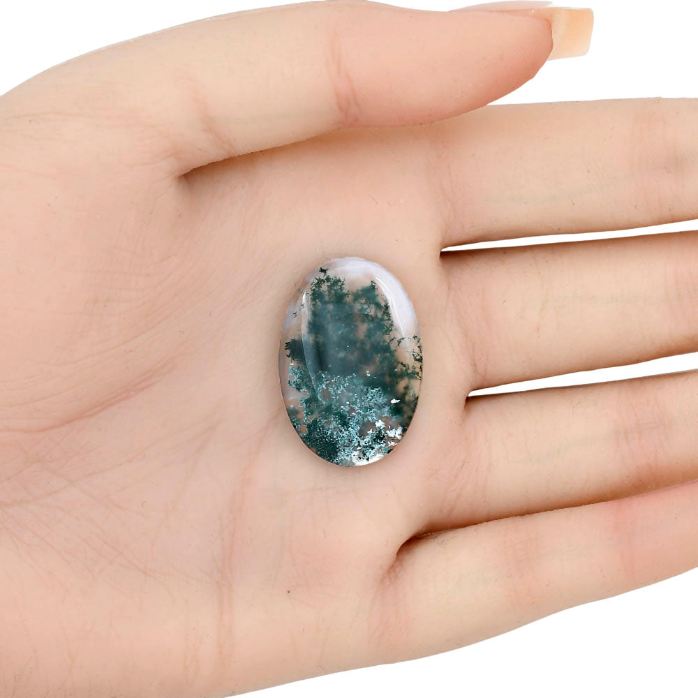 Horse Canyon Moss Agate 28x19.15x5 mm Oval Gemstone LS02389-36