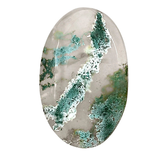 Horse Canyon Moss Agate 27.4x17.15x5 mm Oval Gemstone LS02391-36