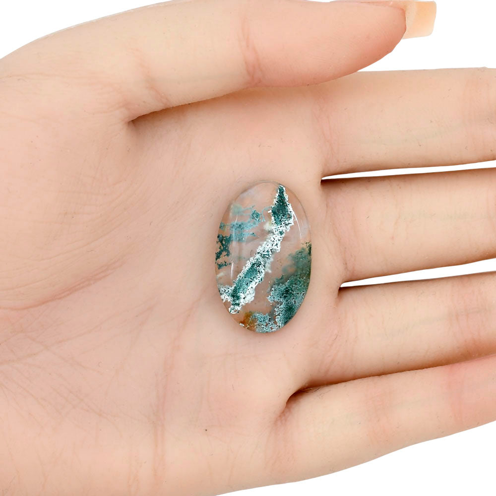 Horse Canyon Moss Agate 27.4x17.15x5 mm Oval Gemstone LS02391-36