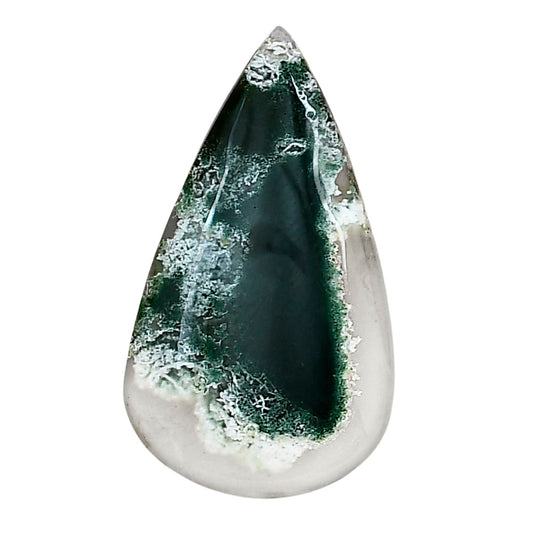 Horse Canyon Moss Agate 30.9x17.6x5 mm Pear Gemstone LS02394-36