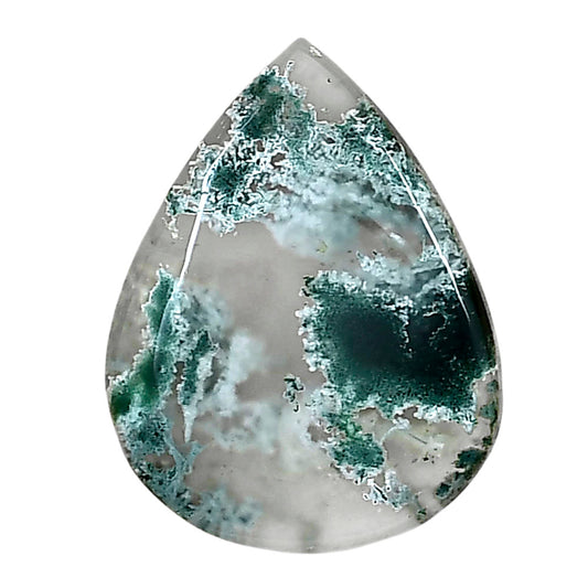 Horse Canyon Moss Agate 25.7x19.7x4 mm Pear Gemstone LS02395-36