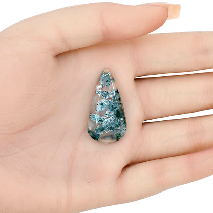 Horse Canyon Moss Agate 33x17.3x5 mm Pear Gemstone LS02397-36