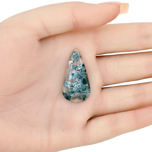 Horse Canyon Moss Agate 33x17.3x5 mm Pear Gemstone LS02397-36