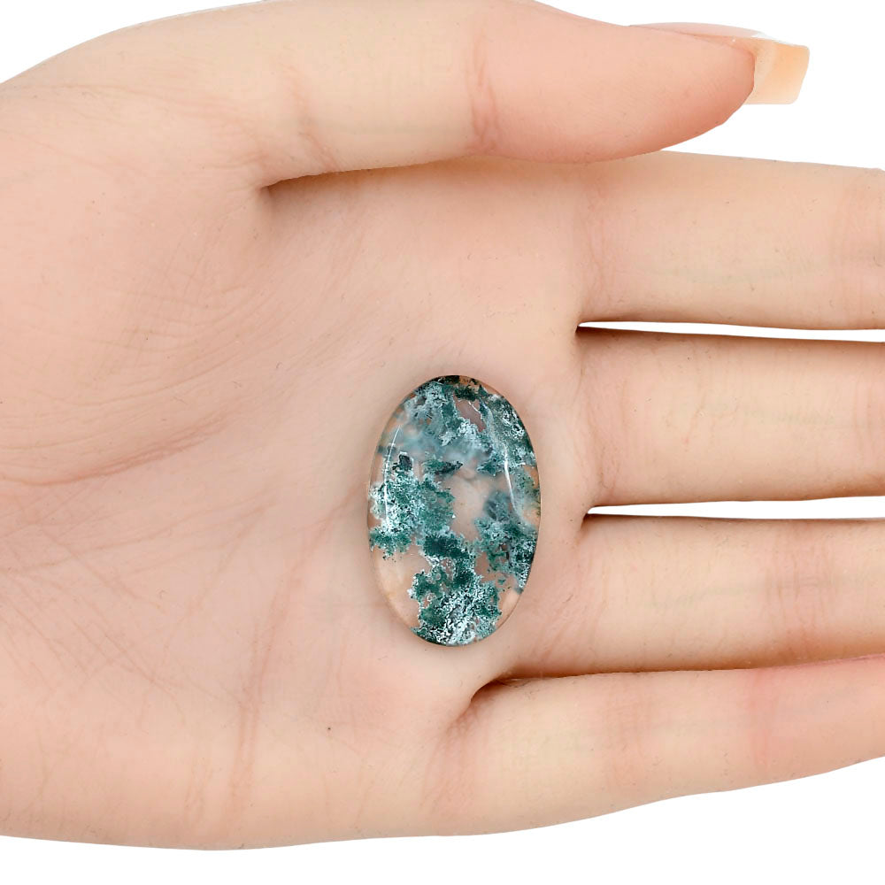 Horse Canyon Moss Agate 28.4x18.25x4 mm Oval Gemstone LS02399-36