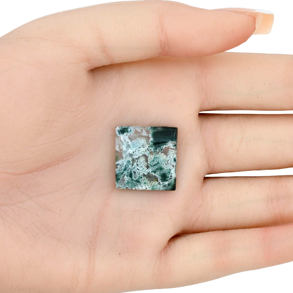 Horse Canyon Moss Agate 19.65x19x4.5 mm Baguette Gemstone LS02400-36