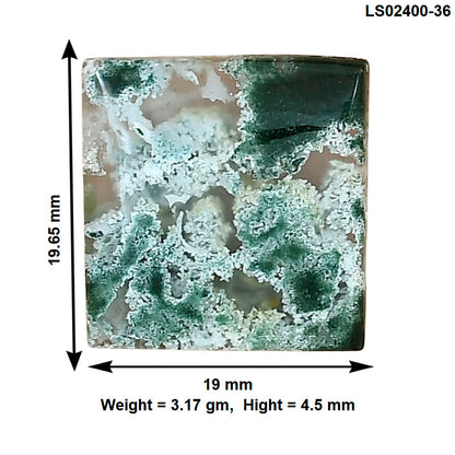 Horse Canyon Moss Agate 19.65x19x4.5 mm Baguette Gemstone LS02400-36