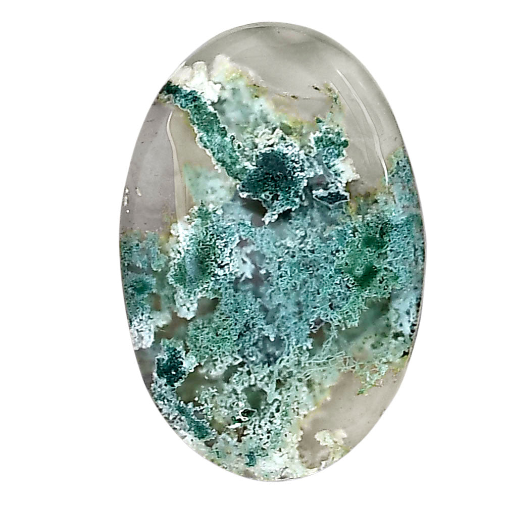 Horse Canyon Moss Agate 29.8x19.8x5.4 mm Oval Gemstone LS02402-36