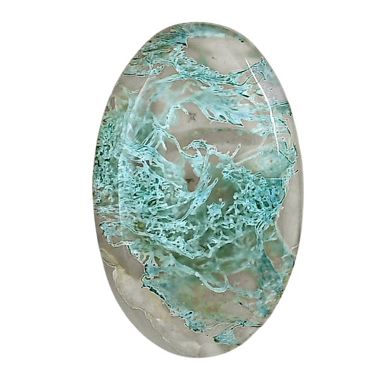 Horse Canyon Moss Agate 33.8x21.2x5 mm Oval Gemstone LS02403-36