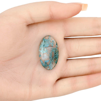 Horse Canyon Moss Agate 31.7x18.4x5 mm Oval Gemstone LS02404-36