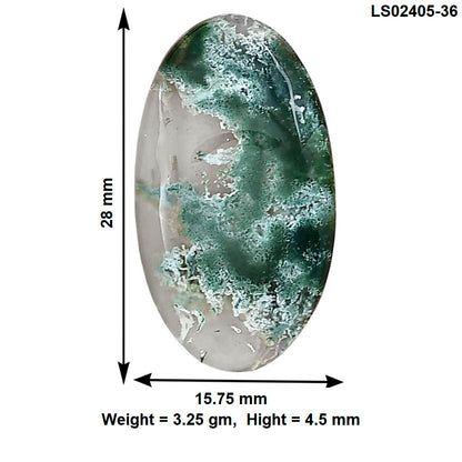 Horse Canyon Moss Agate 28x15.75x4.5 mm Oval Gemstone LS02405-36
