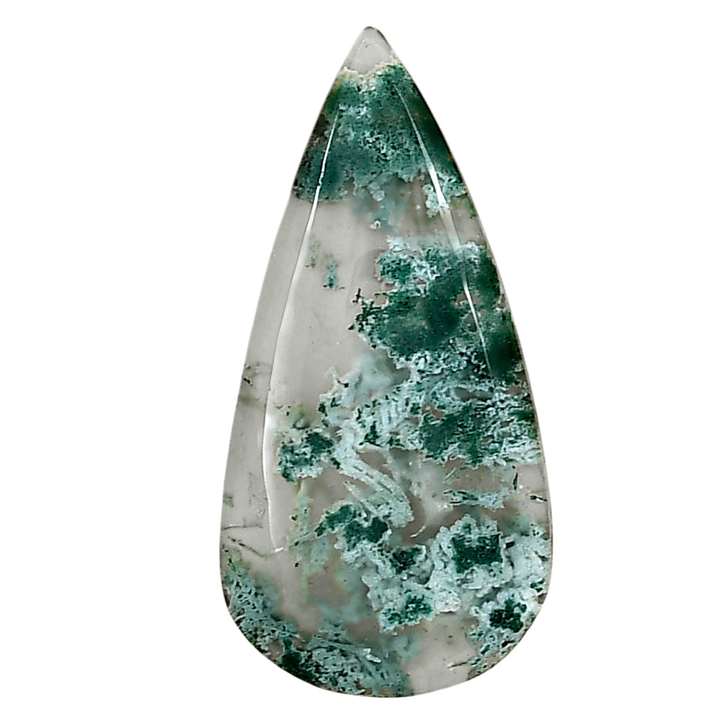 Horse Canyon Moss Agate 34.5x17.15x4 mm Pear Gemstone LS02407-36