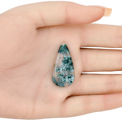 Horse Canyon Moss Agate 34.5x17.15x4 mm Pear Gemstone LS02407-36
