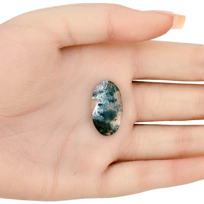 Horse Canyon Moss Agate 25.15x14.45x4 mm Oval Gemstone LS02408-36
