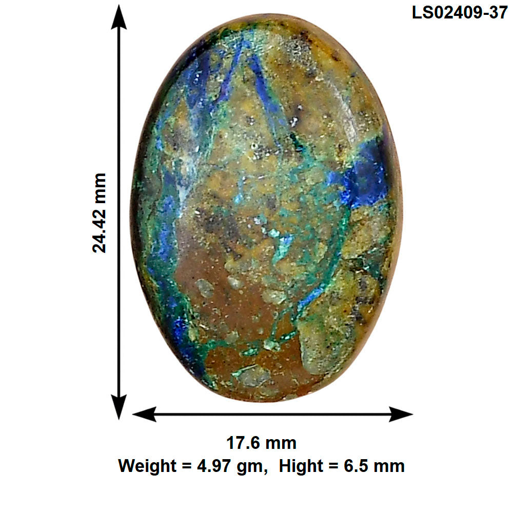 Azurite Chrysocolla 24.42x17.6x6.5 mm Oval Gemstone LS02409-37