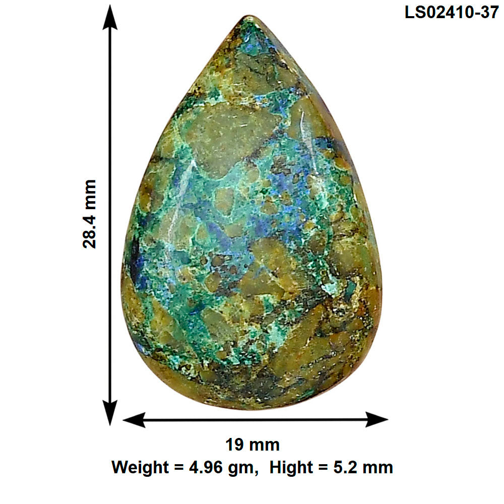 Azurite Chrysocolla 28.4x19x5.2 mm Pear Gemstone LS02410-37