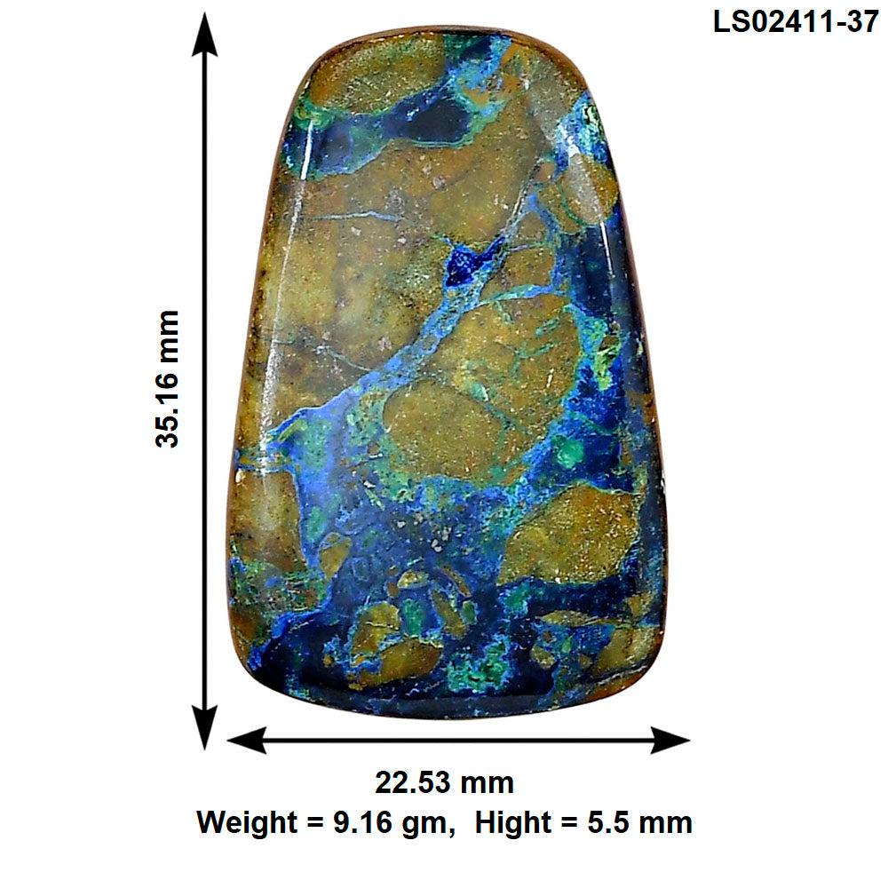 Azurite Chrysocolla 35.16x22.53x5.5 mm Fancy Gemstone LS02411-37