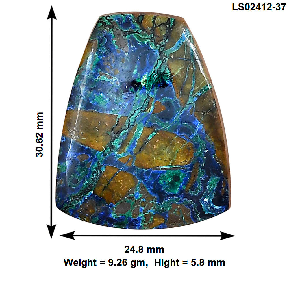 Azurite Chrysocolla 30.62x24.8x5.8 mm Fancy Gemstone LS02412-37