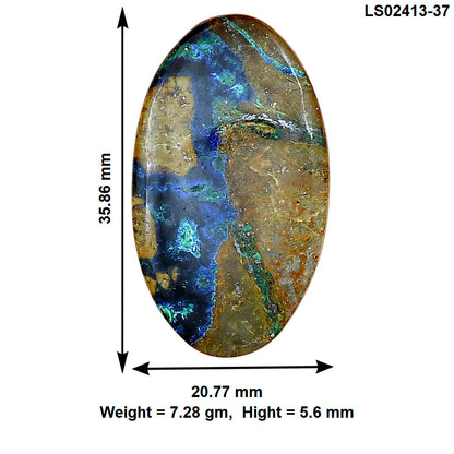 Azurite Chrysocolla 35.86x20.77x5.6 mm Oval Gemstone LS02413-37