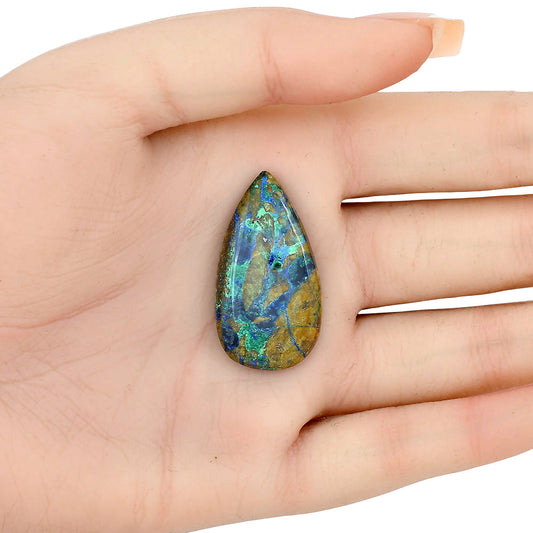 Azurite Chrysocolla 34.74x18.8x5.7 mm Pear Gemstone LS02416-37
