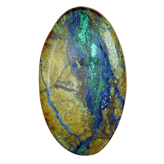 Azurite Chrysocolla 36.83x21.83x5.3 mm Oval Gemstone LS02418-37