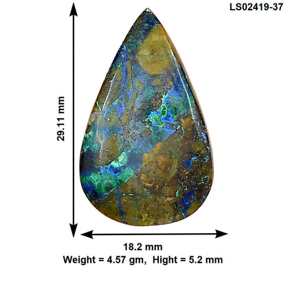 Azurite Chrysocolla 29.11x18.2x5.2 mm Pear Gemstone LS02419-37