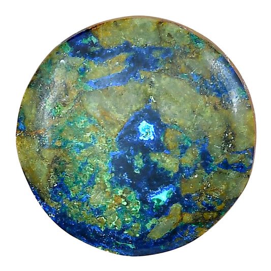 Azurite Chrysocolla 29.04x28.88x6 mm Round Gemstone LS02420-37