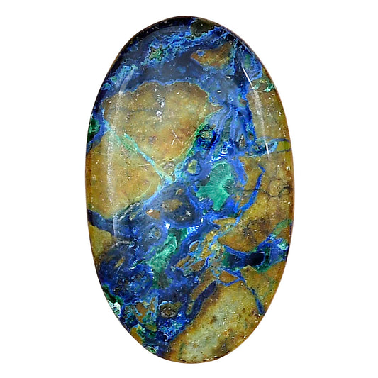 Azurite Chrysocolla 38.02x22.93x6 mm Oval Gemstone LS02421-37