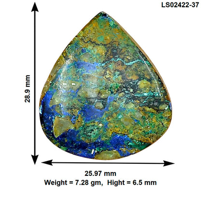 Azurite Chrysocolla 28.9x25.97x6.5 mm Heart Gemstone LS02422-37