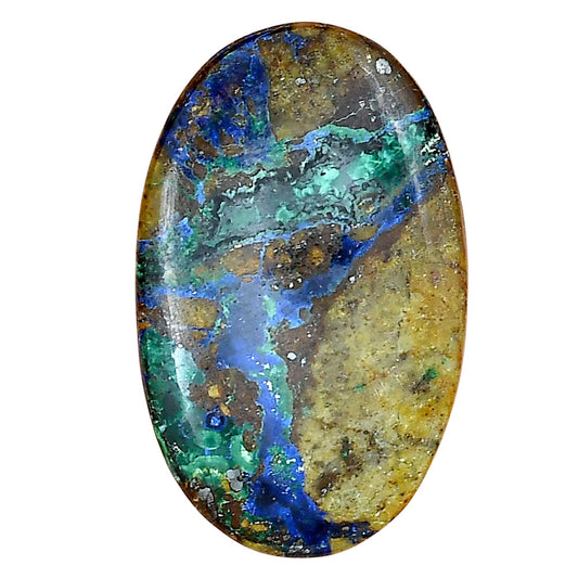 Azurite Chrysocolla 34.18x21.34x5.3 mm Oval Gemstone LS02423-37