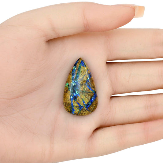 Azurite Chrysocolla 33.19x19.8x6.9 mm Pear Gemstone LS02424-37