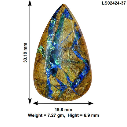Azurite Chrysocolla 33.19x19.8x6.9 mm Pear Gemstone LS02424-37