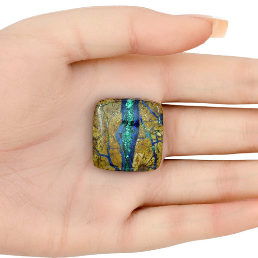 Azurite Chrysocolla 26.47x25.47x6.3 mm Baguette Gemstone LS02429-37