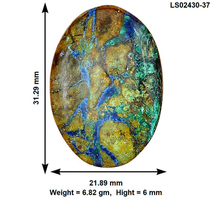 Azurite Chrysocolla 31.29x21.89x6 mm Oval Gemstone LS02430-37