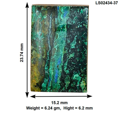 Azurite Chrysocolla 23.74x15.2x6.2 mm Baguette Gemstone LS02434-37