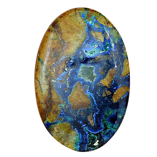 Azurite Chrysocolla 35.86x23.79x6.5 mm Oval Gemstone LS02435-37