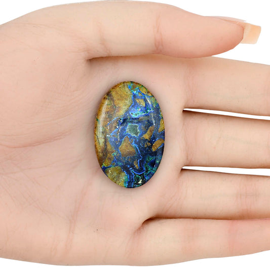 Azurite Chrysocolla 35.86x23.79x6.5 mm Oval Gemstone LS02435-37